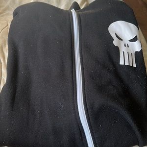 Marvel punisher hooded zip up jacket with drawstrings
